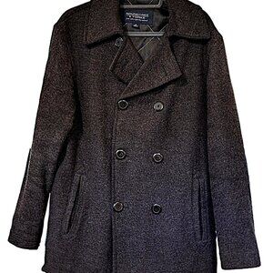 Roundtree & Yorke Women’s Small Wool Blend Charcoal Double Breasted Peacoat